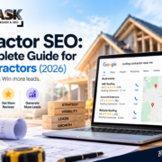 Contractor SEO guide for U.S. contractors showing Google local search results, contractor website, Google Maps, reviews, and lead generation.