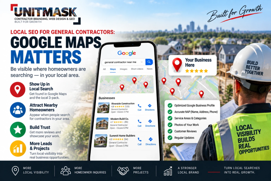 Local SEO for General Contractors – Google Maps Visibility Local SEO for general contractors using Google Maps to reach nearby homeowners