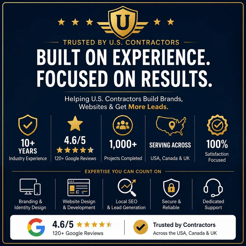 Unitmask trust badge for U.S. contractor branding, website design and local SEO