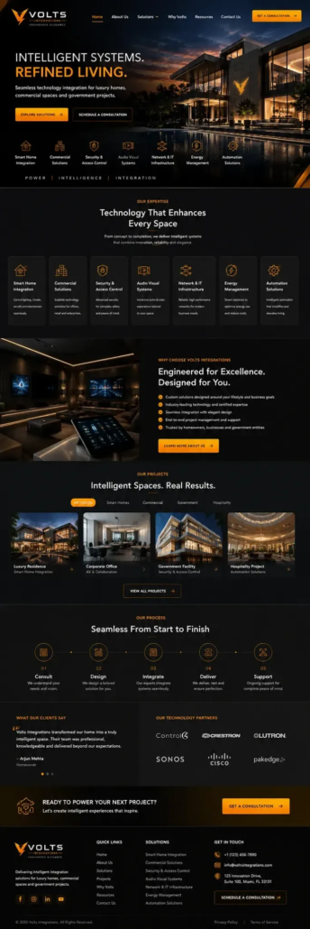 Electrical Contractor Website Design Example for U.S. Electricians Electrical contractor website design example for a U.S. electrical company, featuring a professional website layout for residential and commercial electrical services.