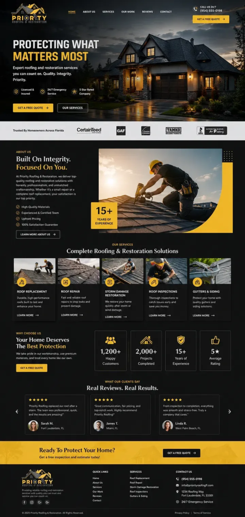 Plumbing Contractor Website Design Example for U.S. Plumbing Companies Plumbing contractor website design example for a U.S. plumbing company, featuring a professional layout for residential and commercial plumbing services.